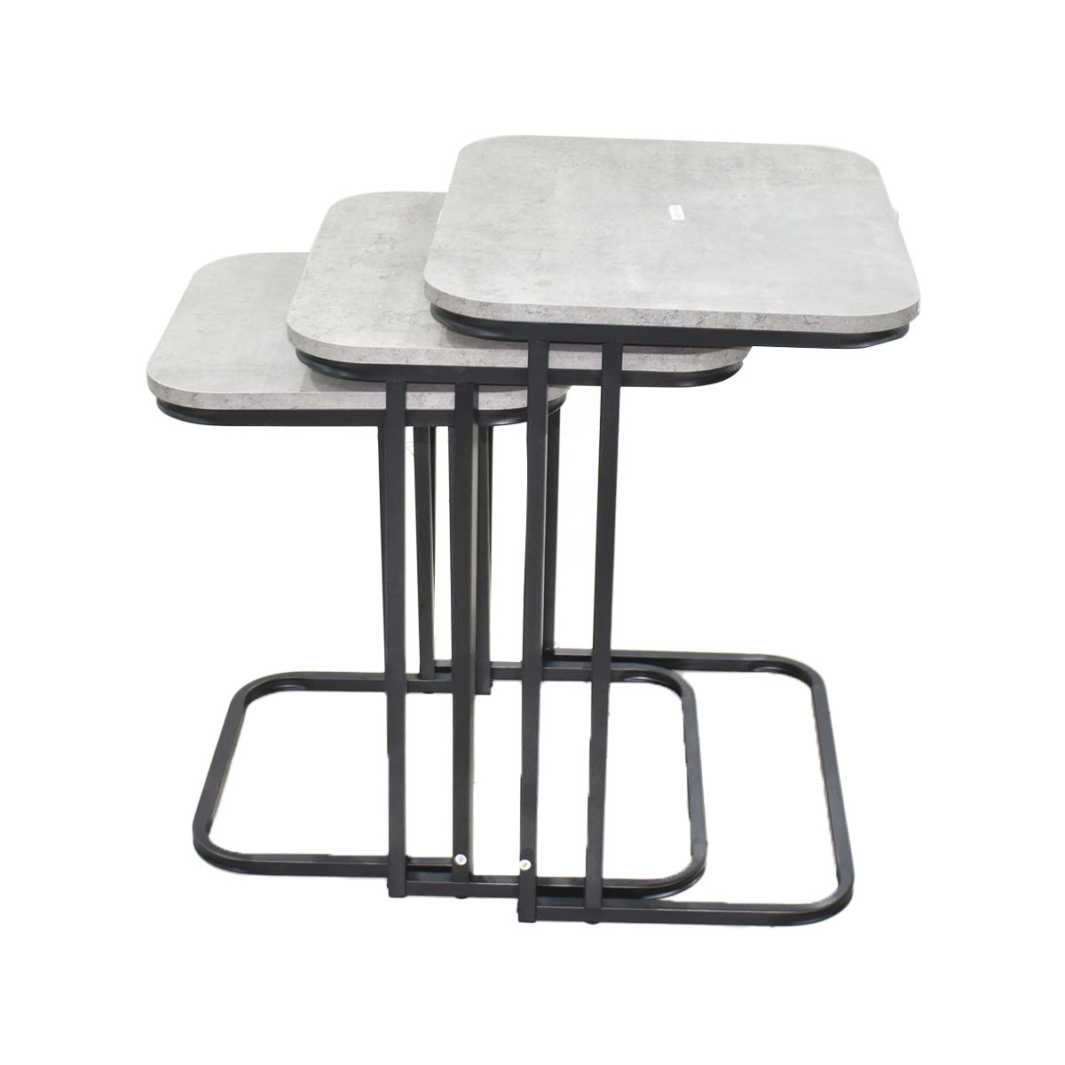 طقم طاولات خدمة خشب مستطيل 3 قطعة رمادي / اسود ZM23183C طقم طاولات خدمة خشب مستطيل 3 قطعة رمادي / اسود ZM23183C