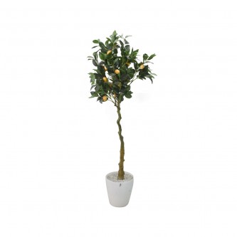 Artificial green tree with colored plastic base, 160 cm, 28114