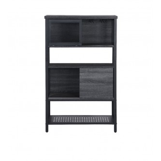 Wooden coffee corner, 82 x 40 x 133 cm, grey/black
