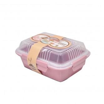 Pink divided plastic lunch box AF-600044