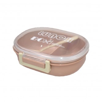 Brown divided plastic lunch box AF-600045