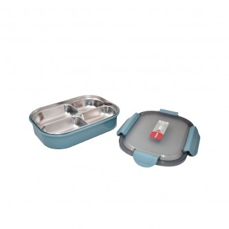Steel blue divided lunch box AF-600035