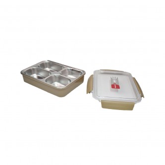 Steel Brown Divided Lunch Box AF-600036