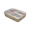 صندوق غداء استيل مقسم بني AF-600036