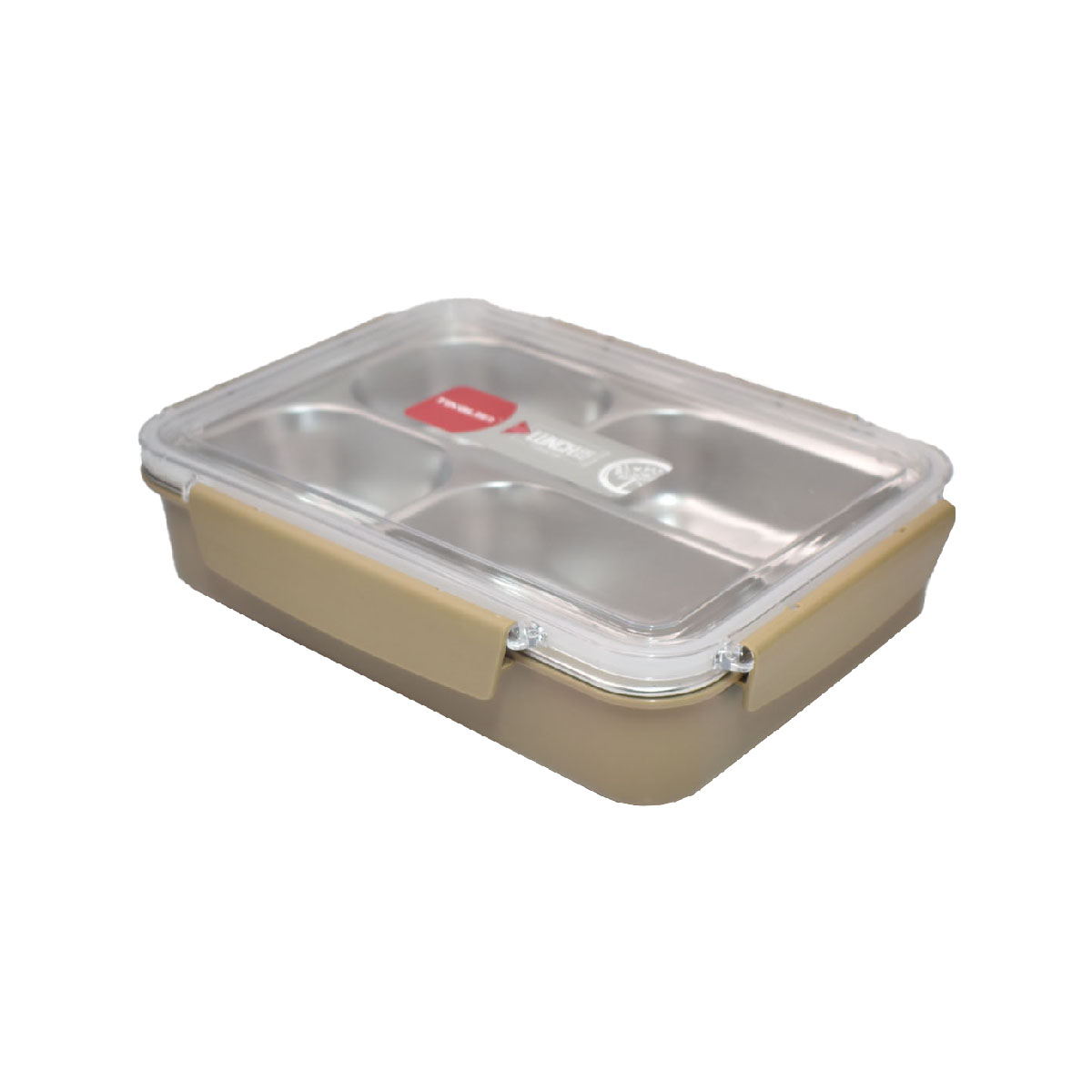 صندوق غداء استيل مقسم بني AF-600036