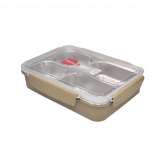 Steel Brown Divided Lunch Box AF-600036
