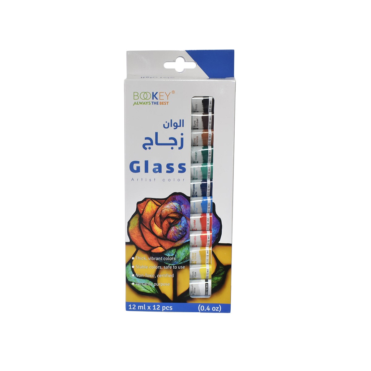 مجموعة الوان زجاج 12لون 12مل BQ-8817-GL مجموعة الوان زجاج 12لون 12مل BQ-8817-GL