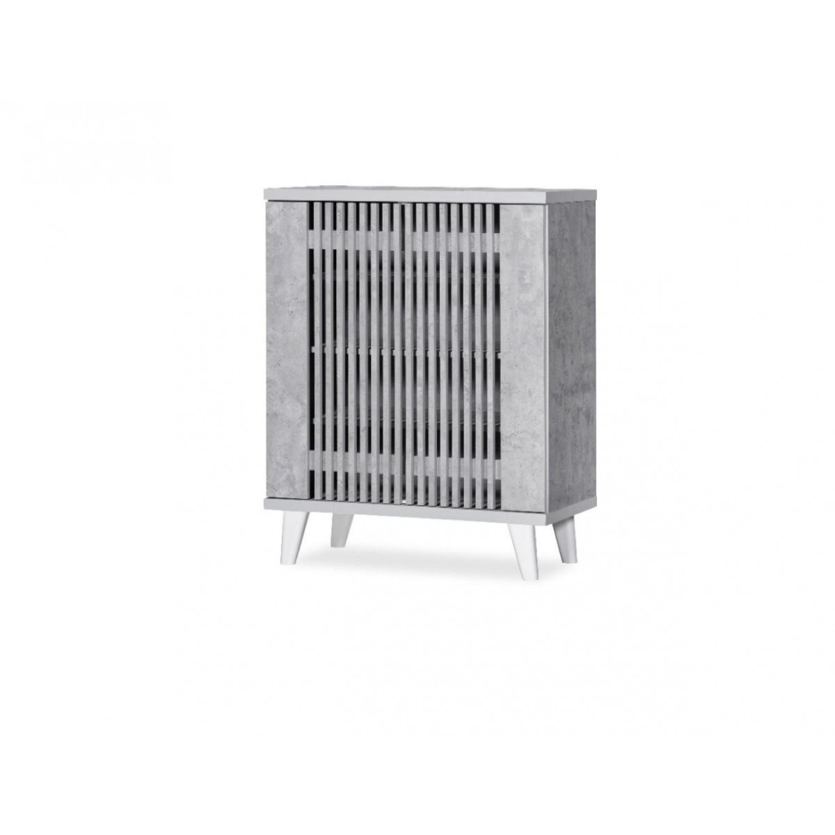 دولاب احذية خشب 2 باب 80 × 35 × 100سم رمادي ALW-4302