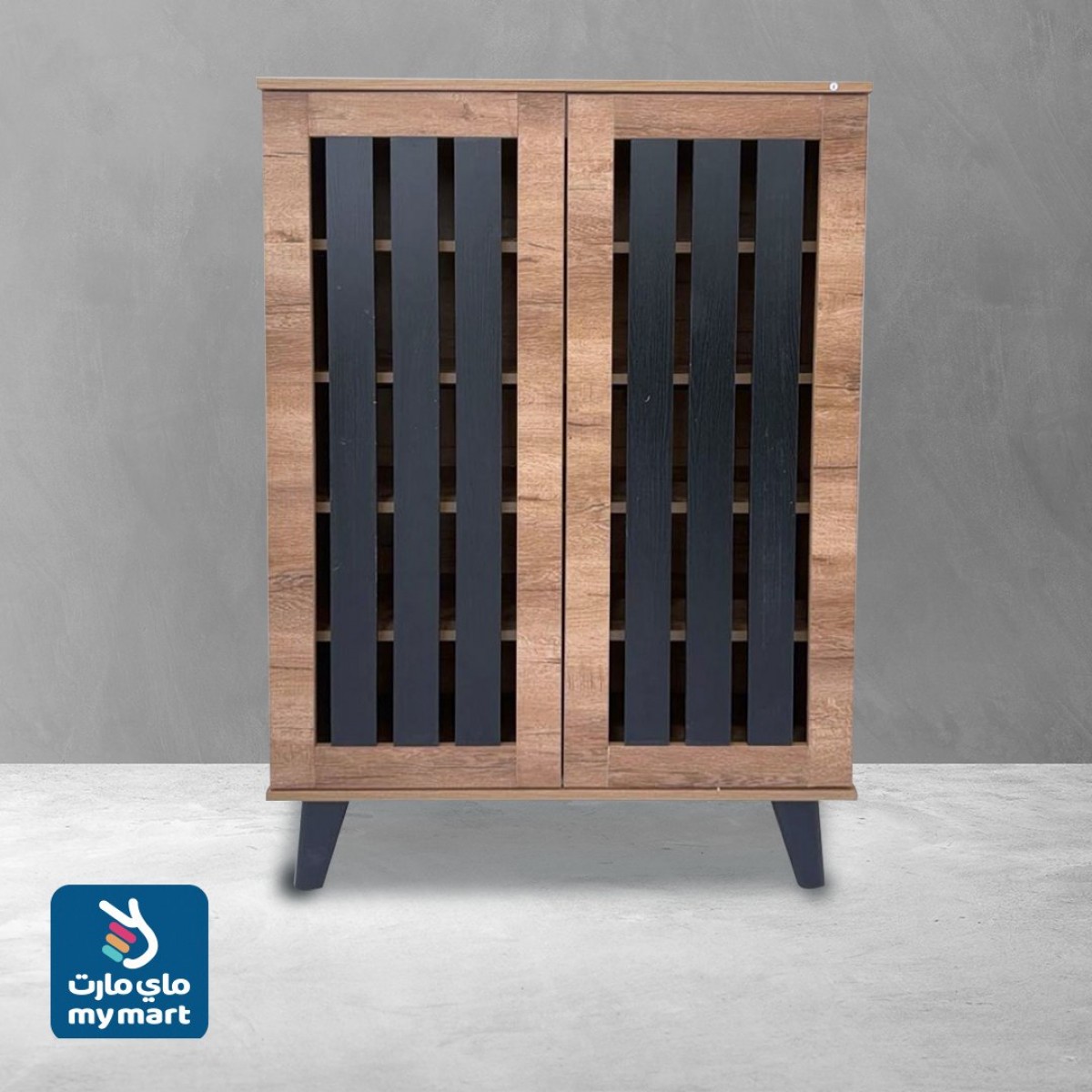 دولاب احذية خشب 2 باب 80 × 35 × 118سم بني اسود ALW-8502 دولاب احذية خشب 2 باب 80 × 35 × 118سم بني اسود ALW-8502