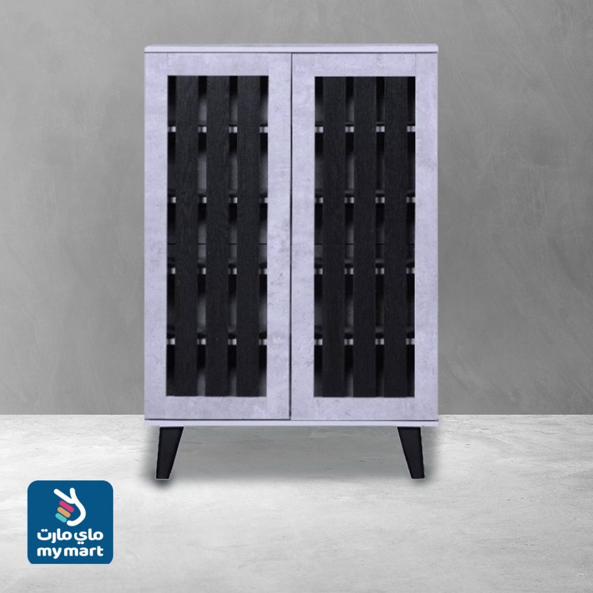 دولاب احذية خشب 2 باب 80 × 35 × 118سم رمادي اسود ALW-8502 دولاب احذية خشب 2 باب 80 × 35 × 118سم رمادي اسود ALW-8502
