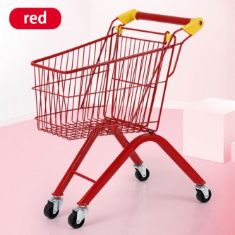 Red metal shopping cart for children