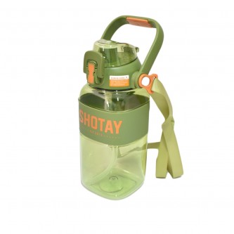 Plastic school water bottle, 1500 ml, green, ST-7309