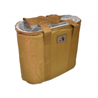 Canvas thermos bag, 2 compartments, brown, SH24330