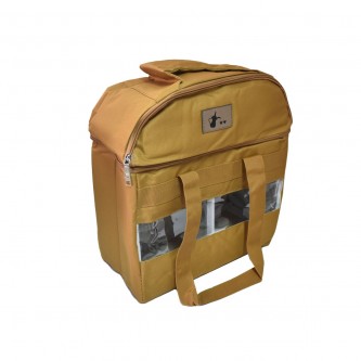 Canvas thermos bag, 3 compartments, brown, SH24328