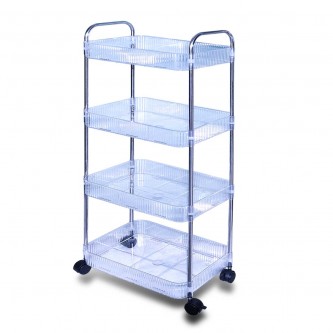Multi-use transparent 4-tier plastic storage basket SH23359