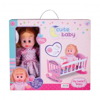 Doll toy with bed 62-6116