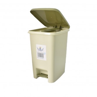 Plastic waste bin with pedal, 12 liters, multiple colors, 910035