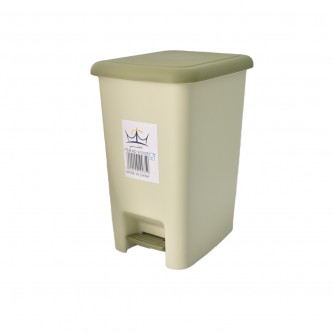 Plastic waste bin with pedal, 12 liters, multiple colors, 910035