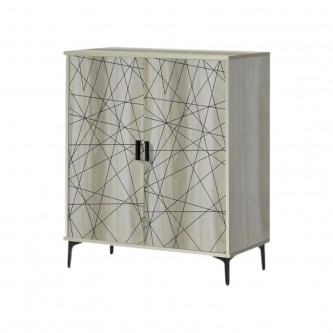 Malaysian Wooden Shoe Cabinet, 2 Doors, 80 x 36 x 92 cm, Gray SC-400W