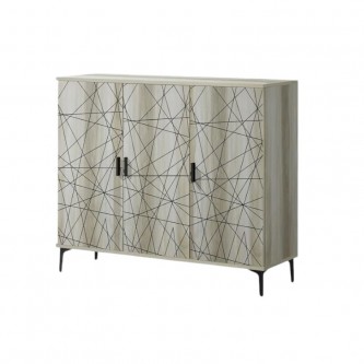 Malaysian Wooden Shoe Cabinet, 3 Doors, 100 x 36 x 92 cm, Gray SC-400W
