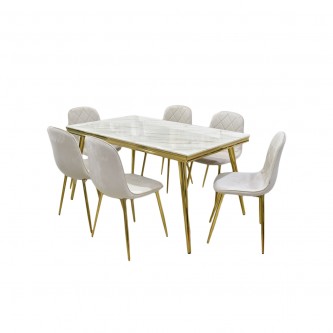 Marble dining table with 6 chairs AM-1926