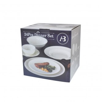 Ceramic dinnerware set 24 pieces, white 4000051