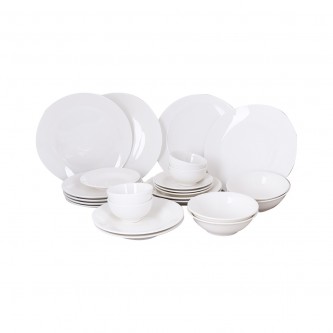 Ceramic dinnerware set 24 pieces, white 4000051