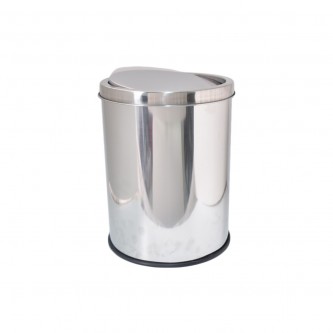 Steel waste bin, 8 liters, silver, 910361