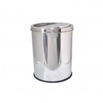 Steel waste bin, 8 liters, silver, 910361
