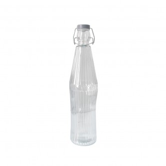 Transparent glass bottle with lock, 600 ml, model HM2314
