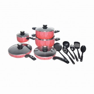 Ella cooking pots set with glass lid 16 pieces GC15