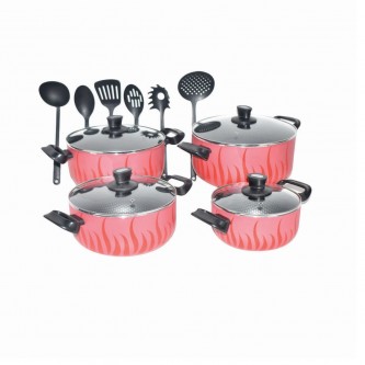 Ella cooking pots set with glass lid, 14 pieces, GC16