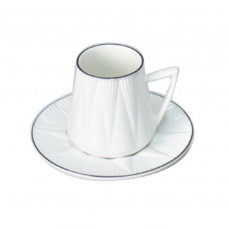 Ceramic coffee cups and saucers set, 12 pieces, 090139