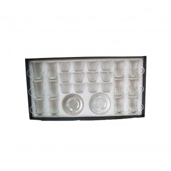 A set of glass coffee cups and tea bags with saucers, 36 pieces, AF503095
