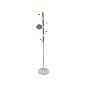 Metal clothes hanger, 178 cm, white and brown, TOP2705