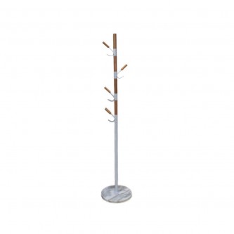Metal clothes hanger, 178 cm, white and brown, TOP2704