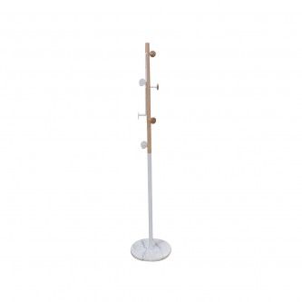 Metal clothes hanger, 178 cm, white and brown, TOP2707