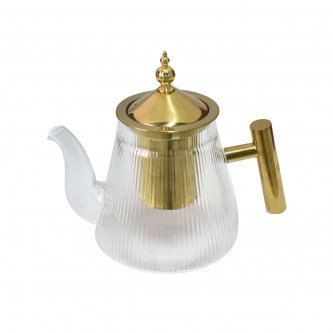 Transparent glass teapot with steel strainer 1200ml MF601939