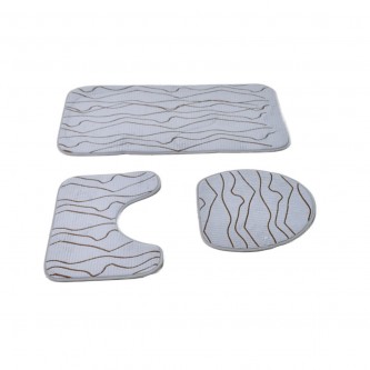 Fabric bath mat, 3 pieces, multiple colors, MF6002071