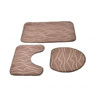 Fabric bath mat, 3 pieces, multiple colors, MF6002071