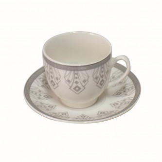 Ceramic coffee cups and saucers set, 12 pieces, XN04387