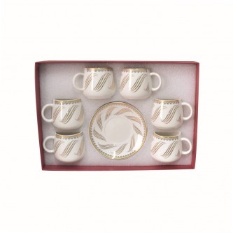 Ceramic coffee cups and saucers set, 12 pieces, XN04392