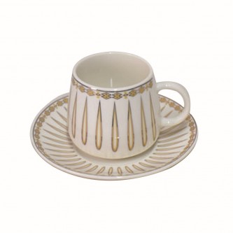 Ceramic coffee cups and saucers set, 12 pieces, XN04391
