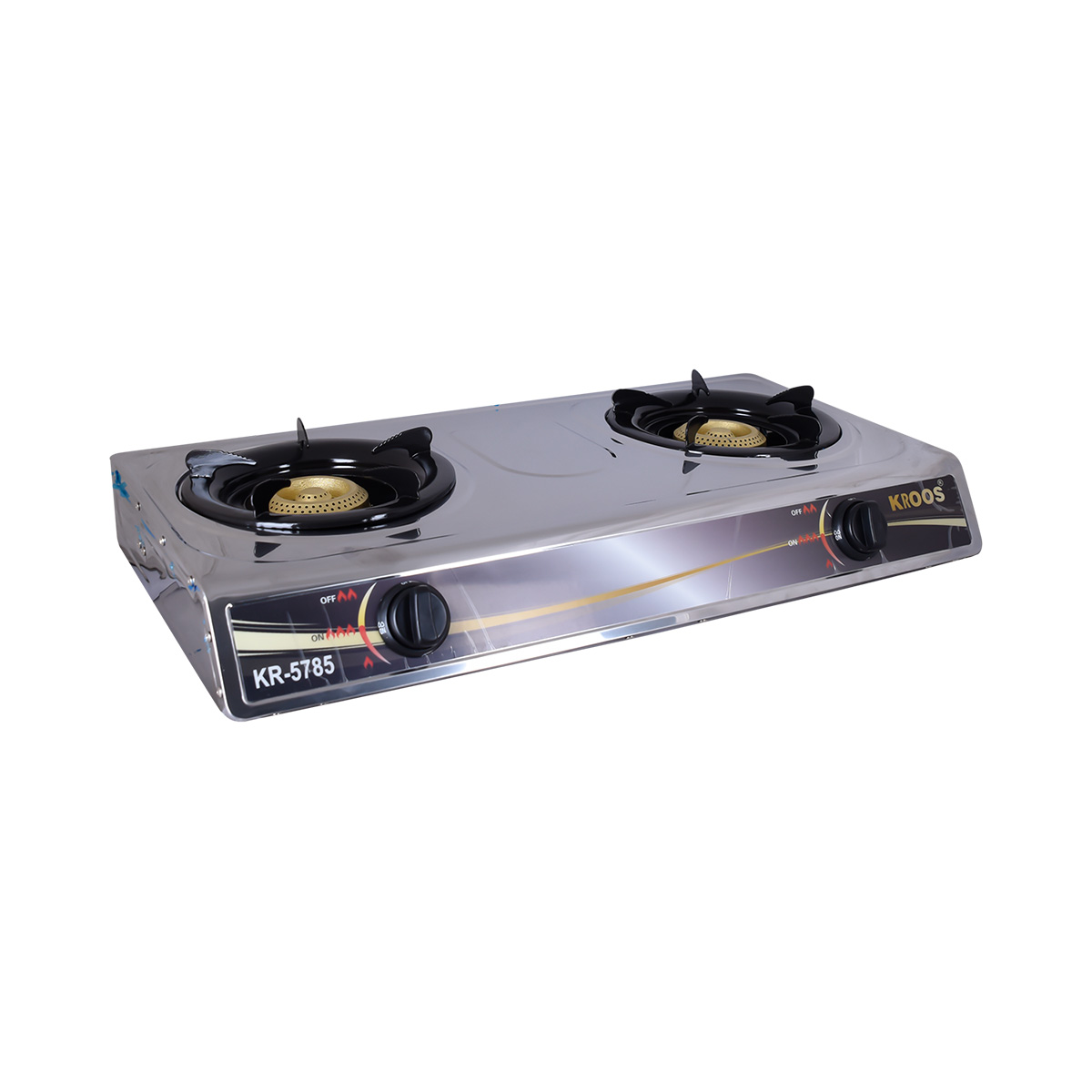 موقد غاز كروس استيل 2 عين KR-5785 موقد غاز كروس استيل 2 عين KR-5785