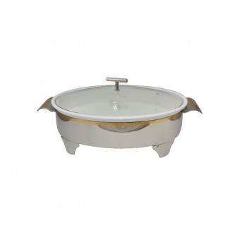 Rectangular ceramic food warmer with glass lid 30 × 22× 13 cm 8000243