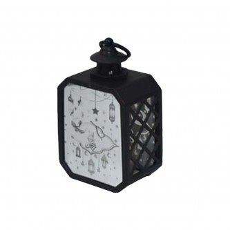 Luminous plastic lantern, 9 x 6.5 x 15 cm, multiple colors, MF6004595