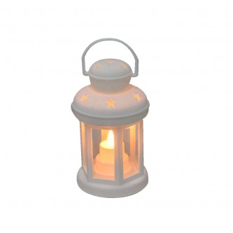 Luminous plastic lantern 9.5 x 9.5 x 16 cm, multiple colors MF6004591