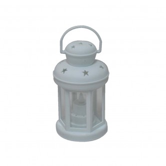 Luminous plastic lantern 9.5 x 9.5 x 16 cm, multiple colors MF6004591