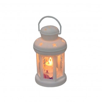 Luminous plastic lantern 9.5 x 9.5 x 16 cm, multiple colors MF6004592