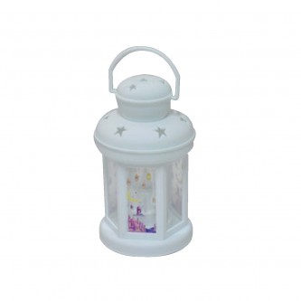 Luminous plastic lantern 9.5 x 9.5 x 16 cm, multiple colors MF6004592